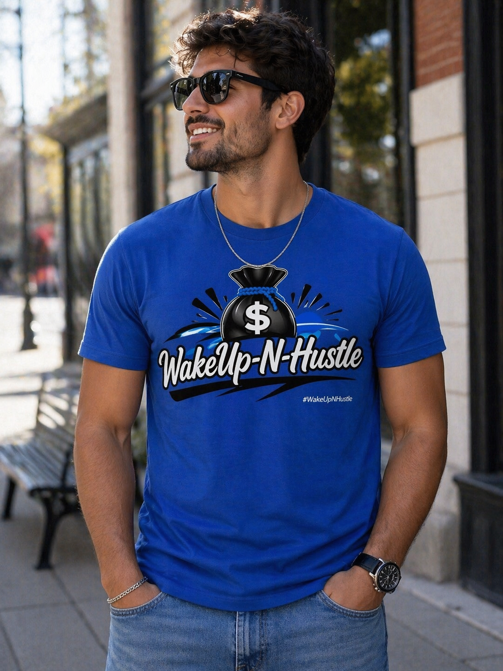 WakeUp-N-Hustle -Money Bag Tee