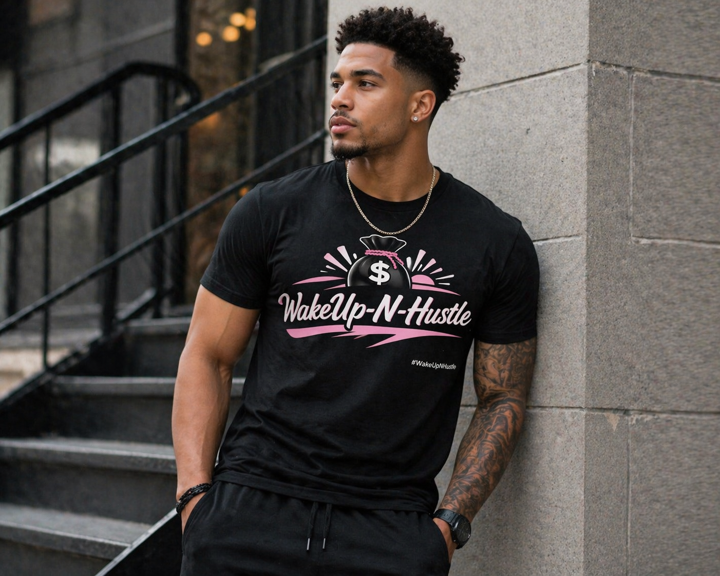 WakeUp-N-Hustle -Money Bag Tee