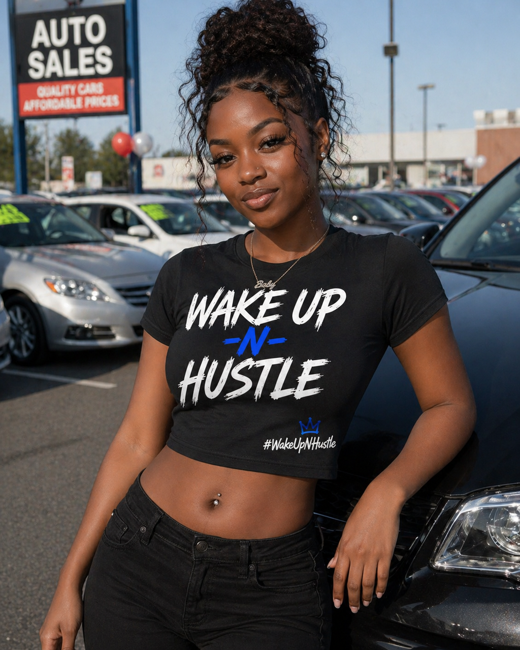 WakeUp-N-Hustle - Women’s Crop Top