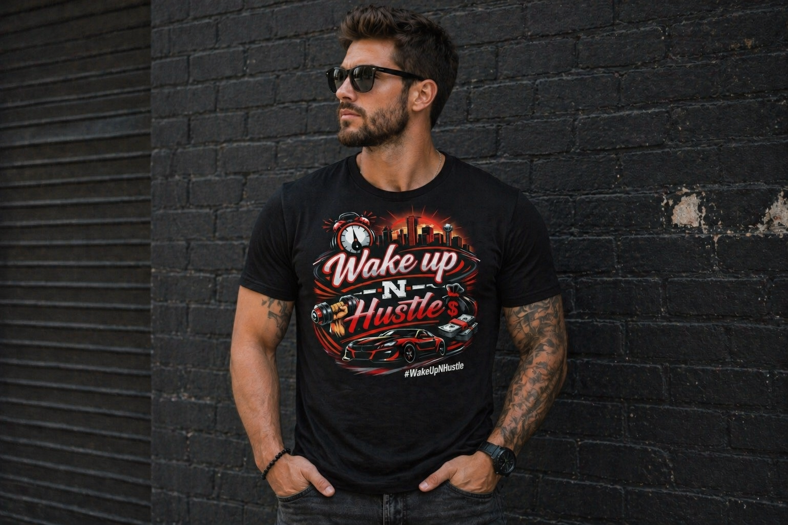 Wake Up-N-Hustle - Main Logo Tee