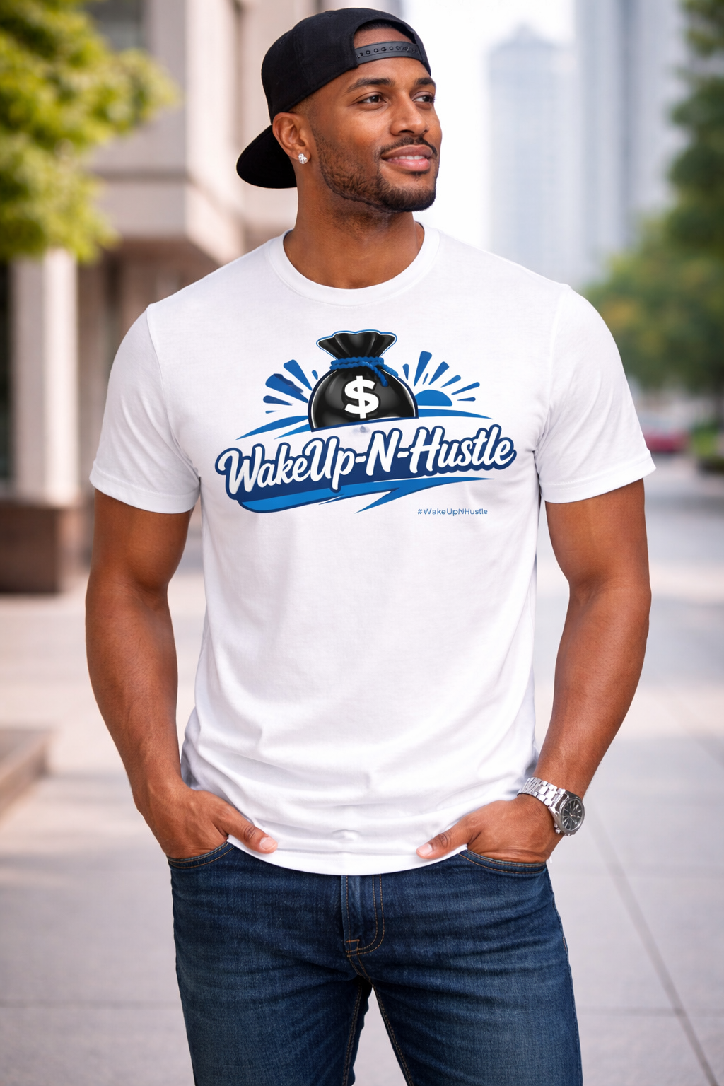 WakeUp-N-Hustle -Money Bag Tee