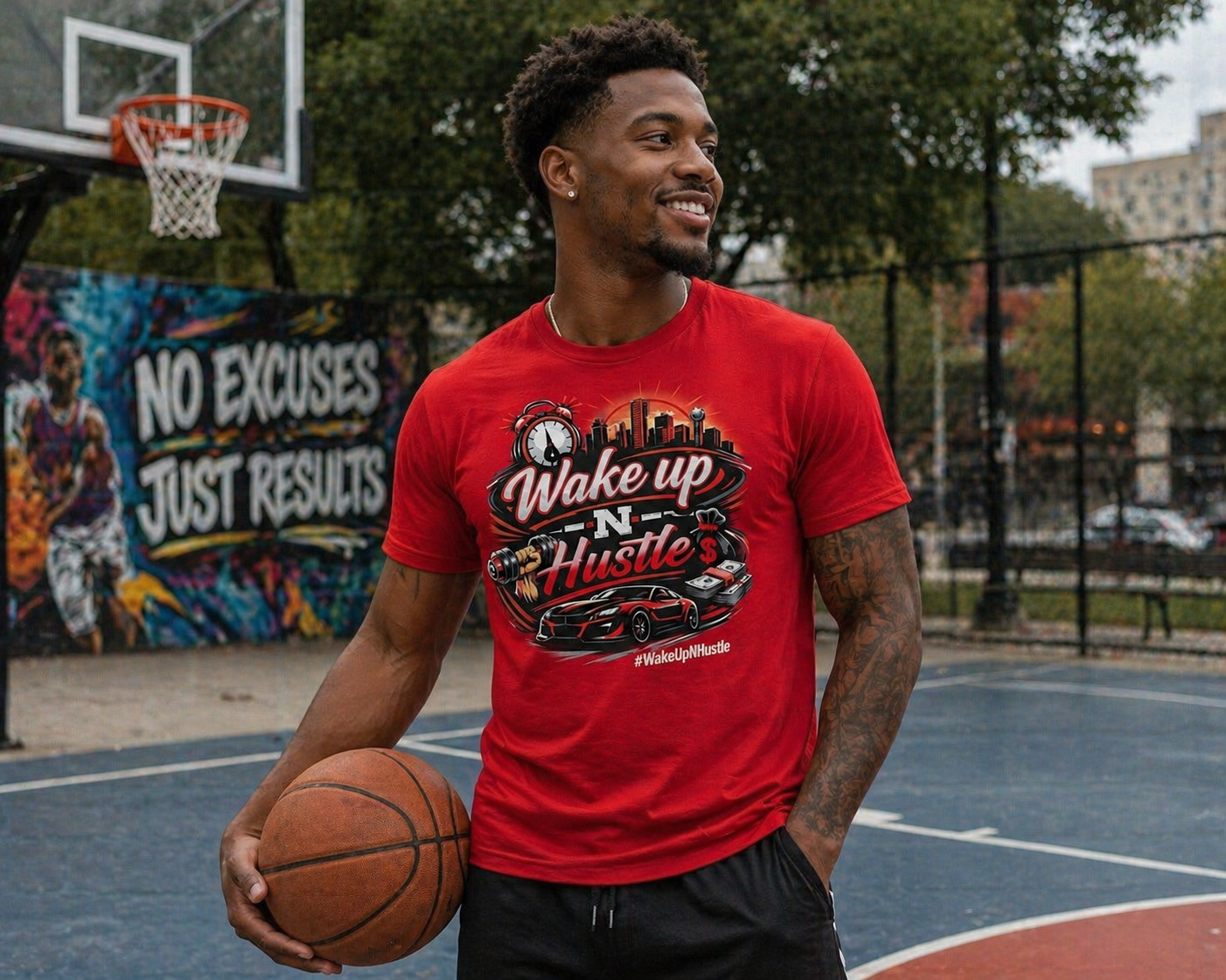 Wake Up-N-Hustle - Main Logo Tee