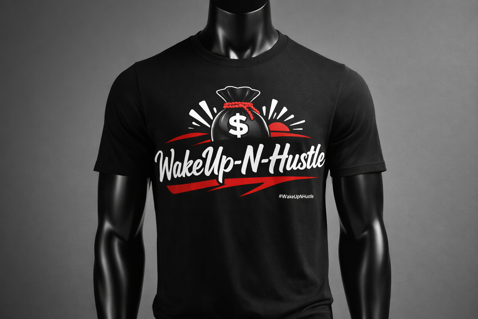 WakeUp-N-Hustle -Money Bag Tee
