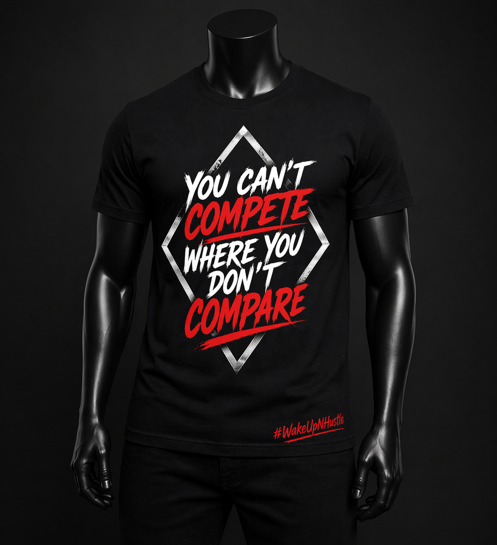 YOU CAN’T COMPETE TEE – #WakeUpNHustle Edition ⚡