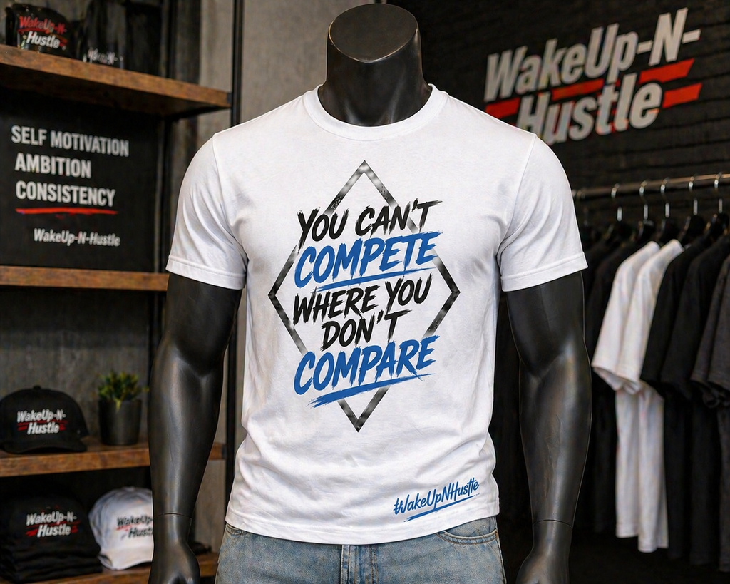 YOU CAN’T COMPETE TEE – #WakeUpNHustle Edition ⚡