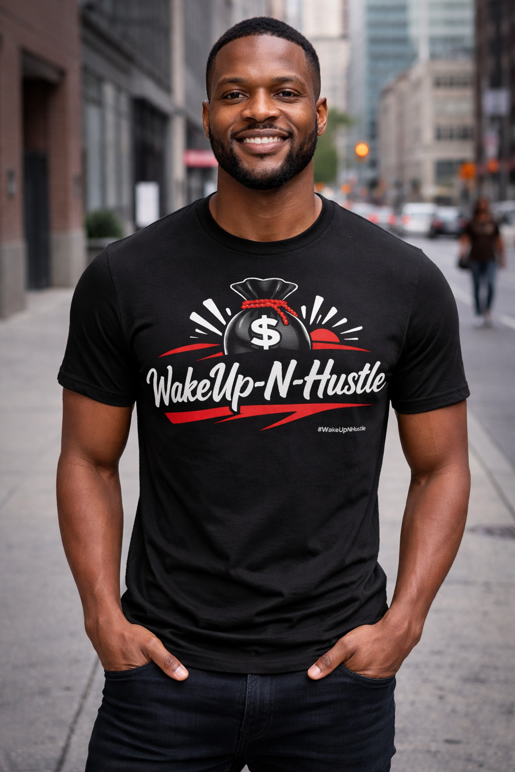 WakeUp-N-Hustle -Money Bag Tee