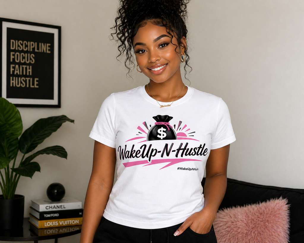 WakeUp-N-Hustle -Lady’s Money Bag Crop Top/Tee